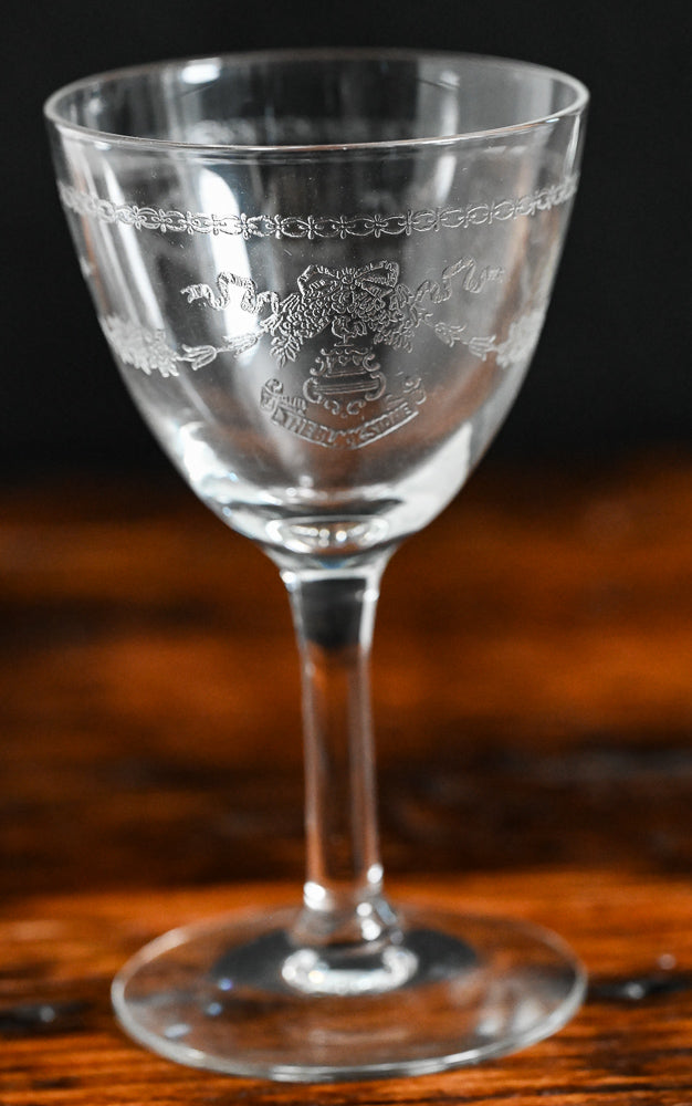 Blackstone Hotel Chicago engraved wine glasses