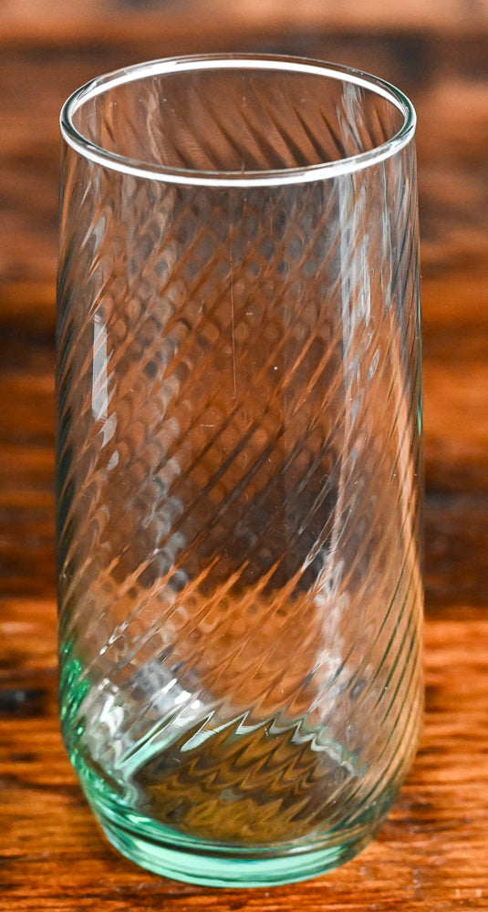 Libbey aqua blue optic swirl tall tumblers