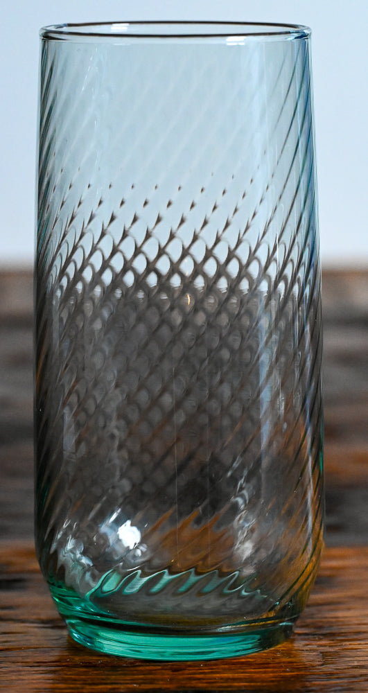 Libbey aqua blue optic swirl tall tumblers