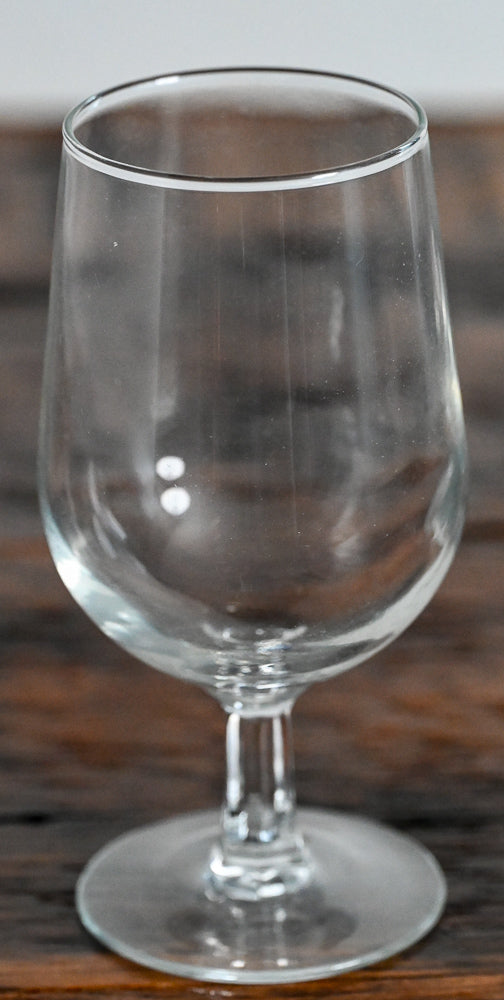 clear glass goblets