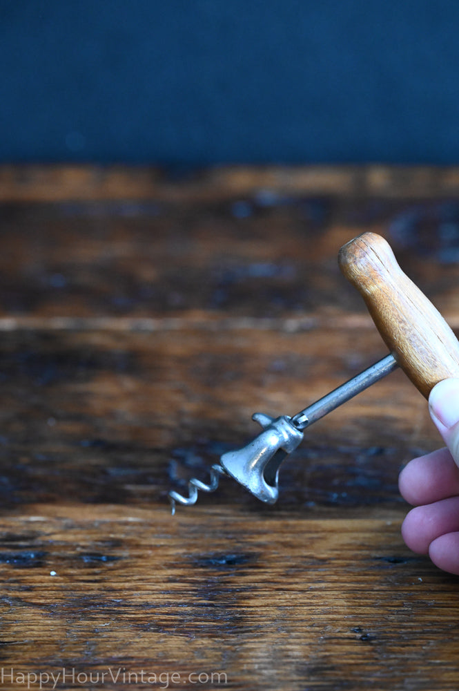 wooden handle corkscrew opener
