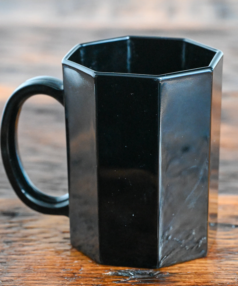 Arcoroc black octagonal mugs