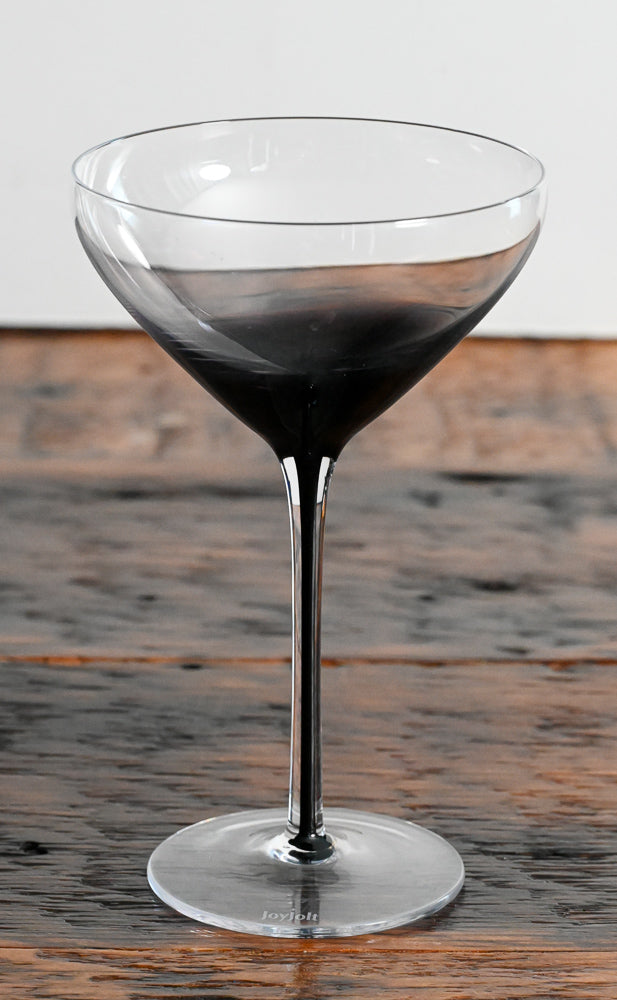 Joy Jolt Black Swan purple stem cocktail coupes