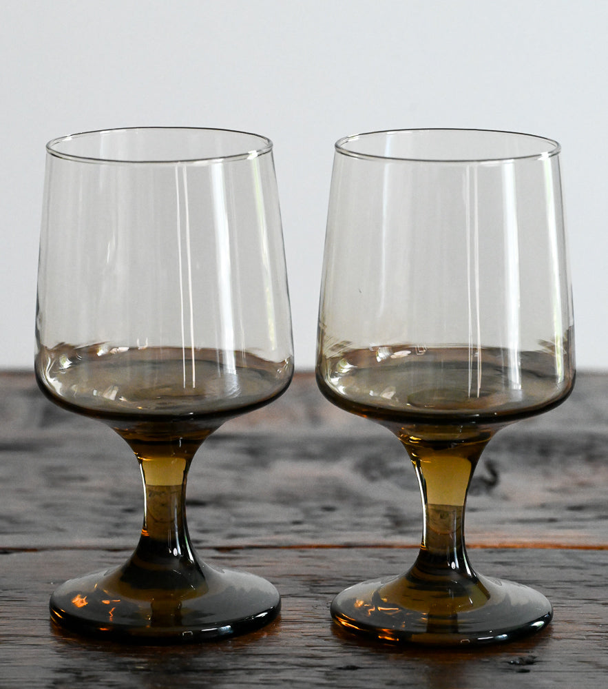Libbey tawny brown Accent wine glasses