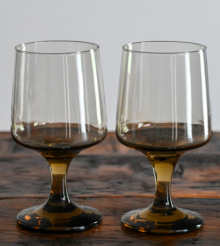 Libbey tawny brown Accent wine glasses