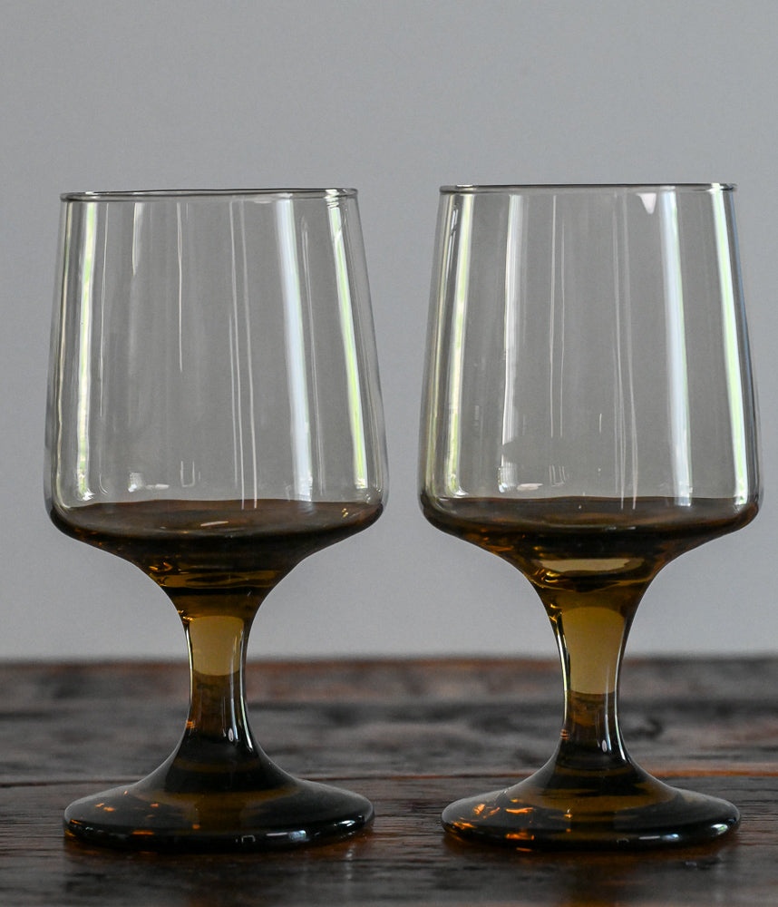 Libbey tawny brown Accent wine glasses