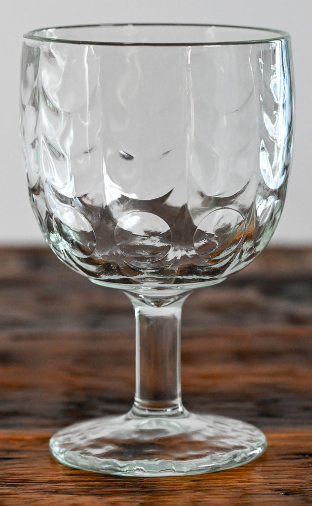 Bartlett Collins wavy glass thumbprint goblet