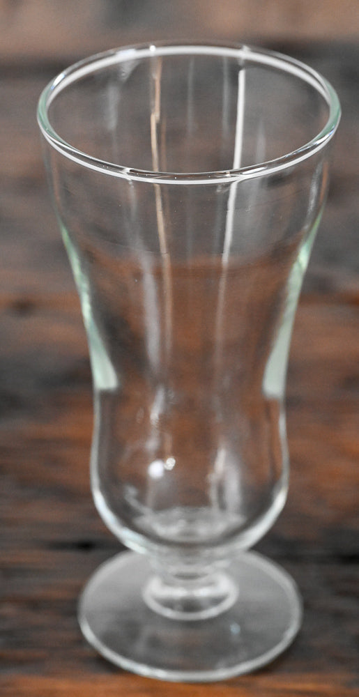 clear curved footed goblet
