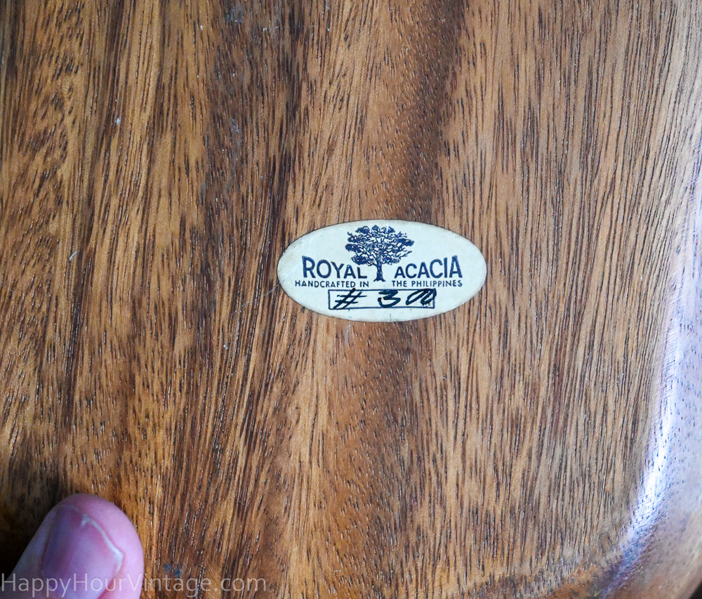 oblong vintage wood Royal Acacia tray