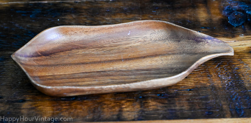 oblong vintage wood Royal Acacia tray