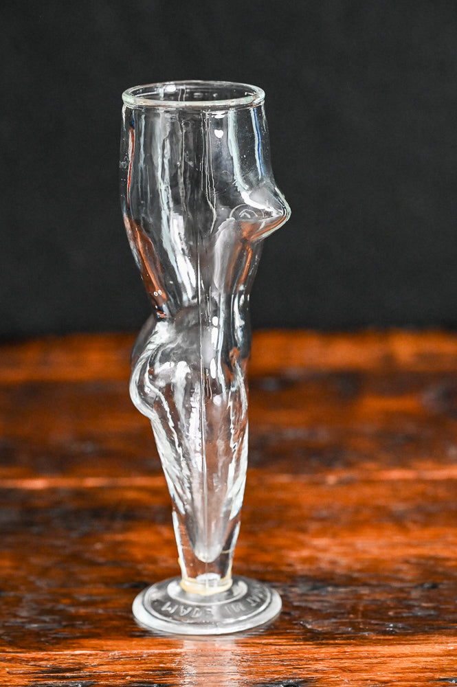 clear glass Naked Lady beer mug