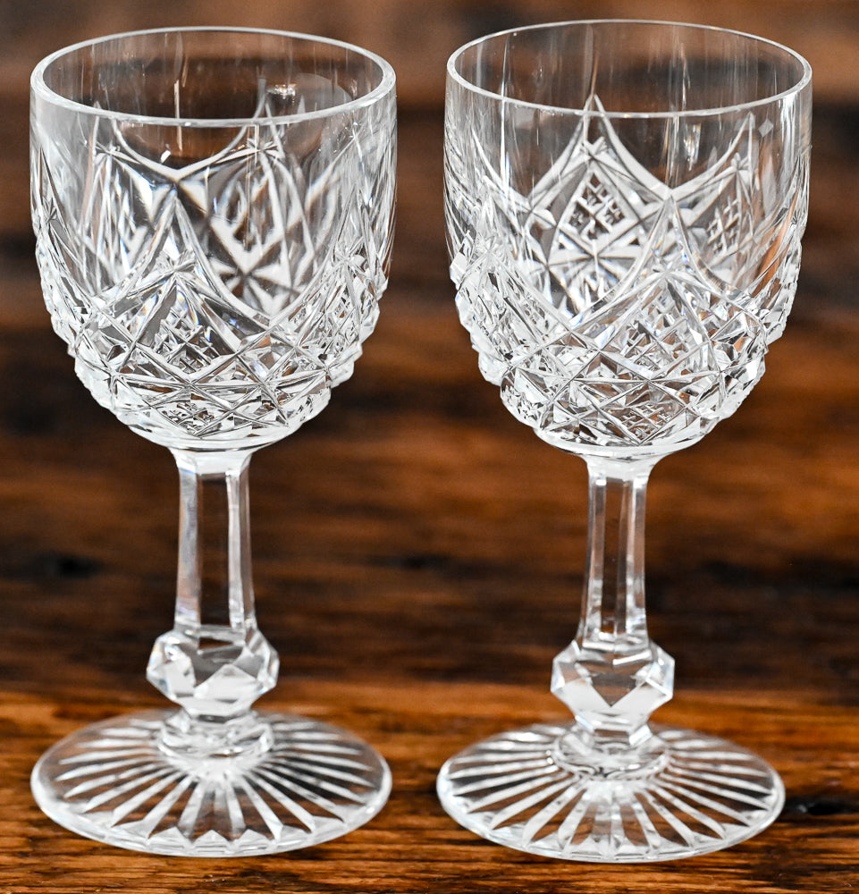 Baccarat cut crystal sherry glasses