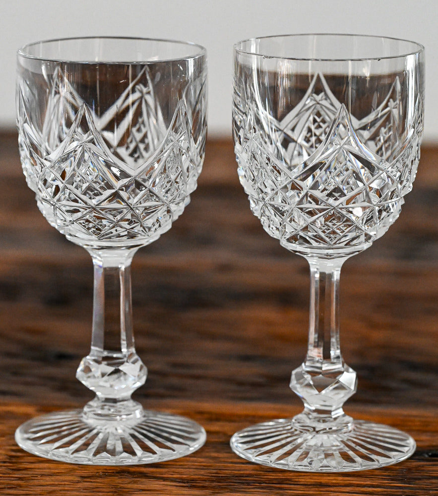 Baccarat cut crystal sherry glasses