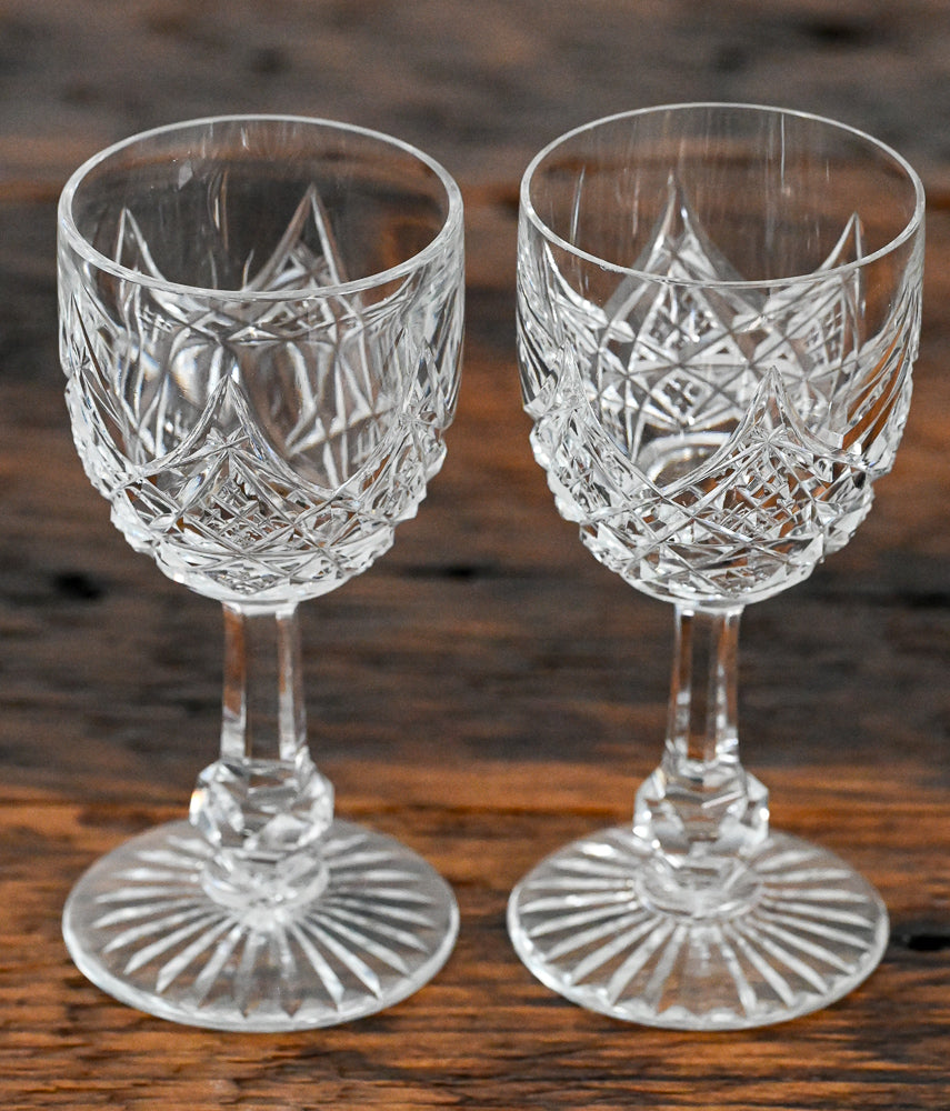 Baccarat cut crystal sherry glasses