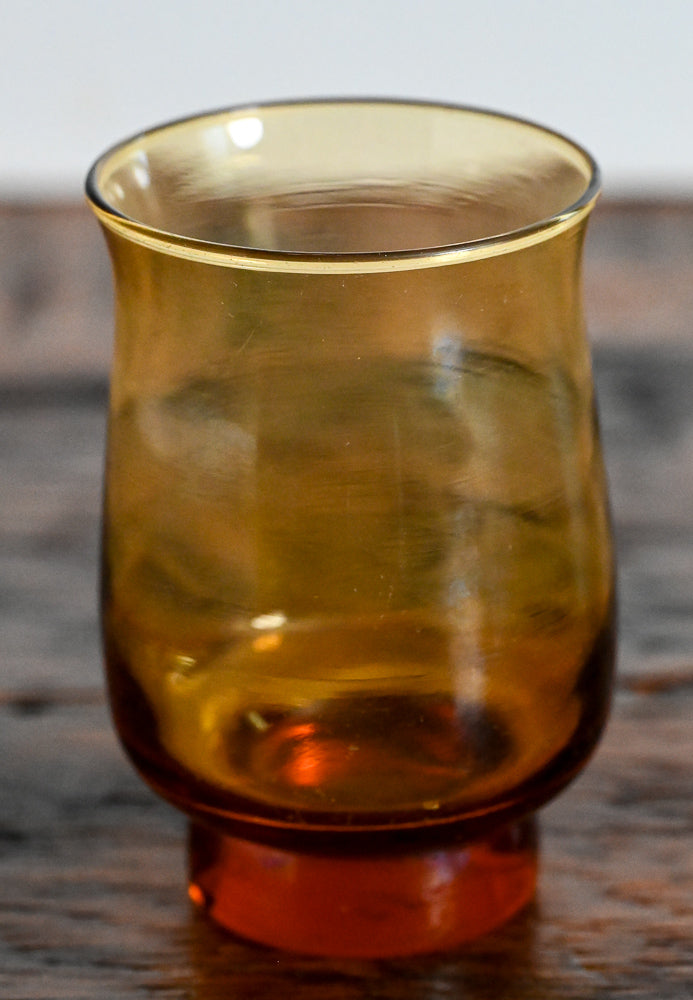 Libbey amber tulip glass