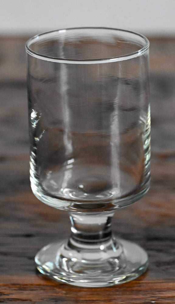 clear glass footed goblet