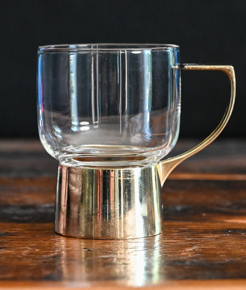 metal base holder clear glass mugs - Melco Glendale