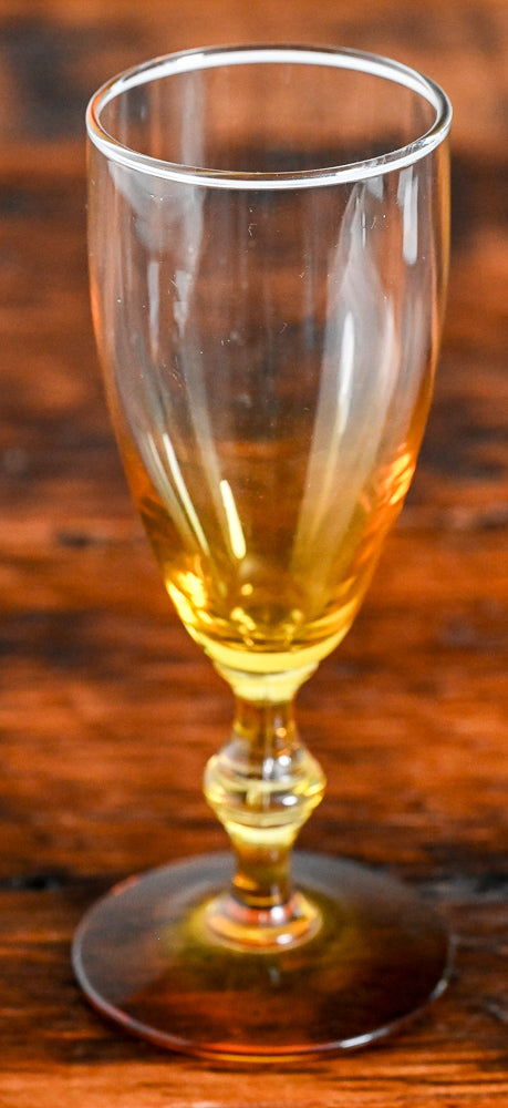 clear to amber ombre cordial glass Libbey
