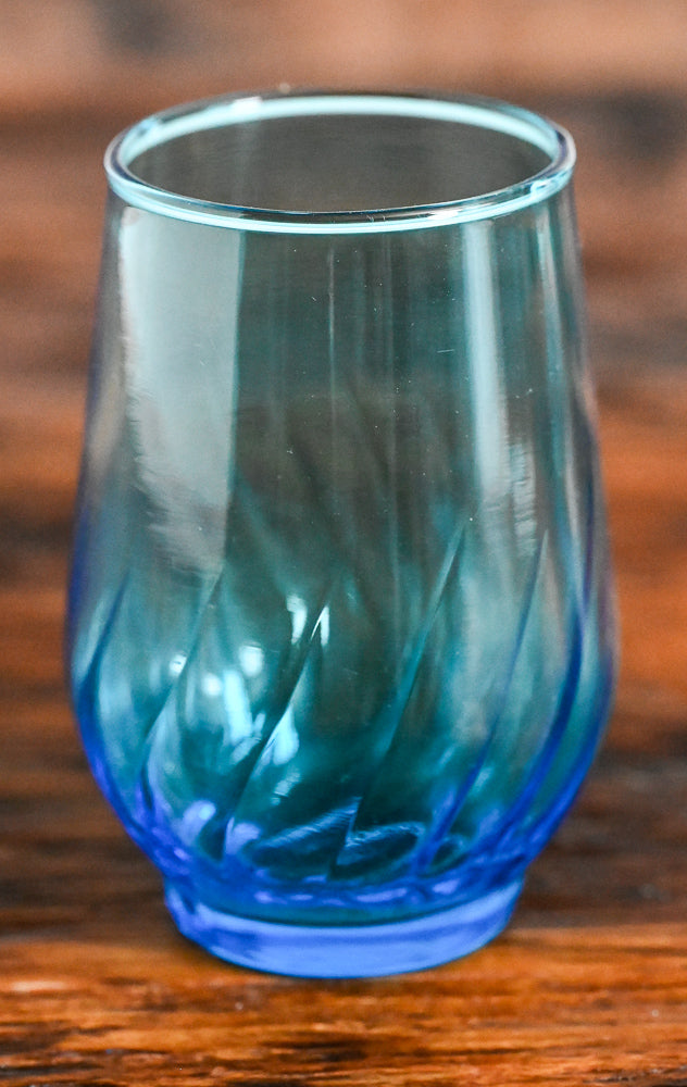 blue juice glass