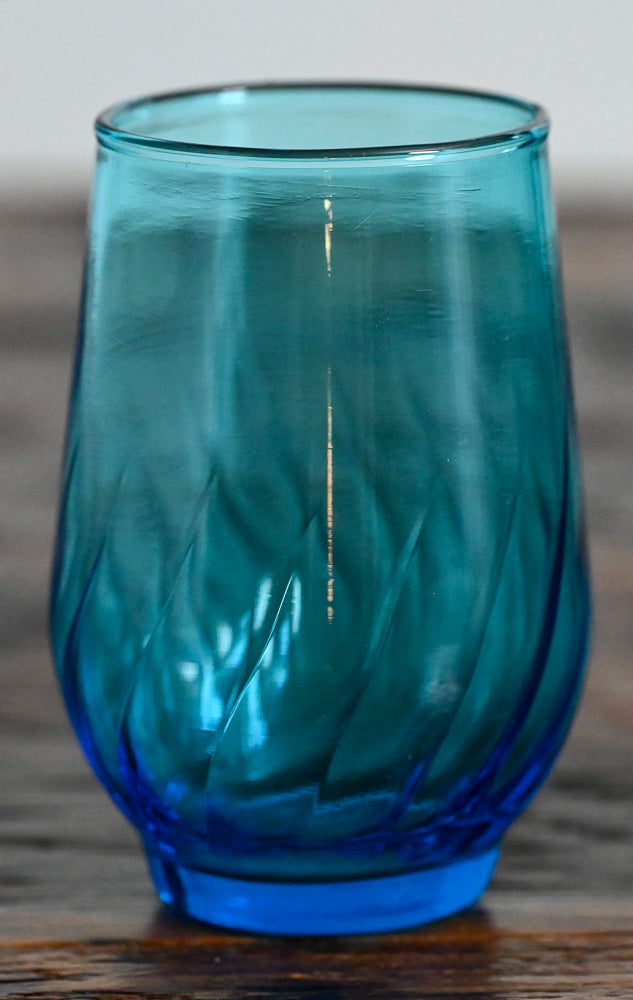 blue juice glass