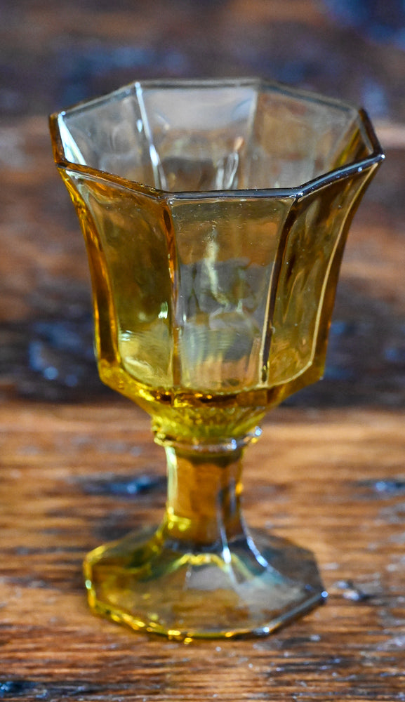 Amber glass goblets from Independence Glass