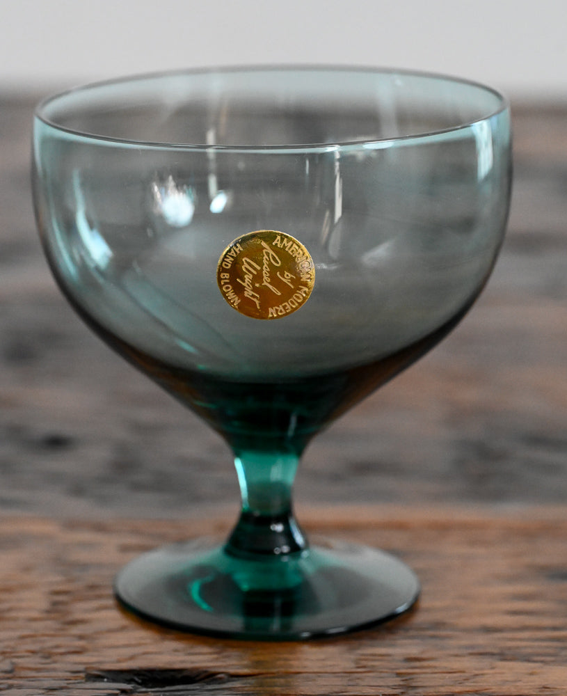 Morgantown Russel Wright green glass goblet