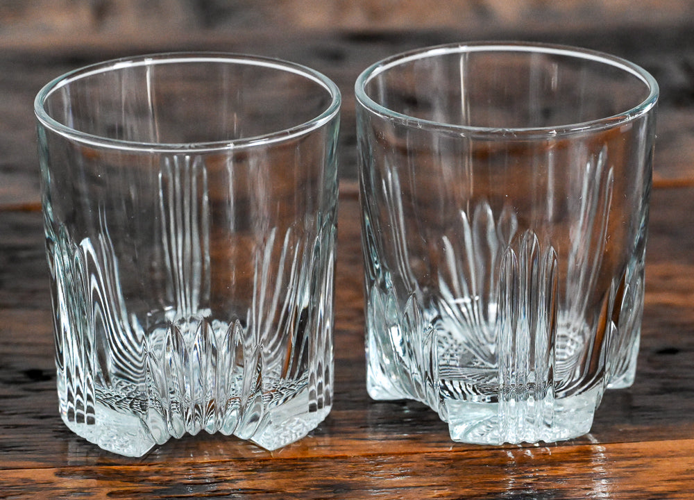 Bormioli clear cut glass rocks glasses