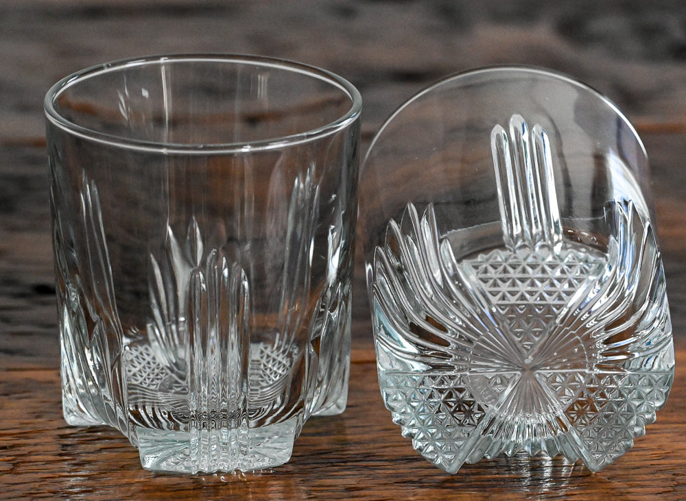 Bormioli clear cut glass rocks glasses
