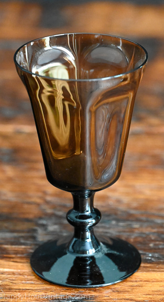 Vintage brown glass wine goblets