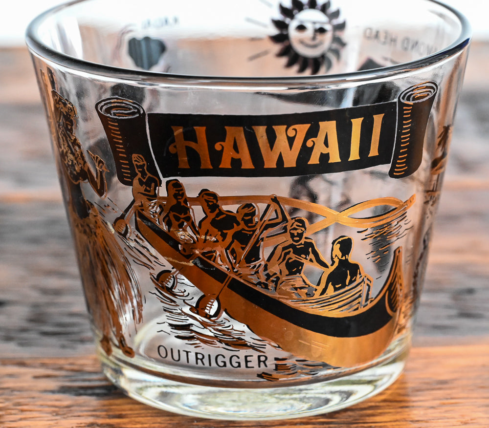 Black and gold print Hawaii Souvenir Ice Bucket