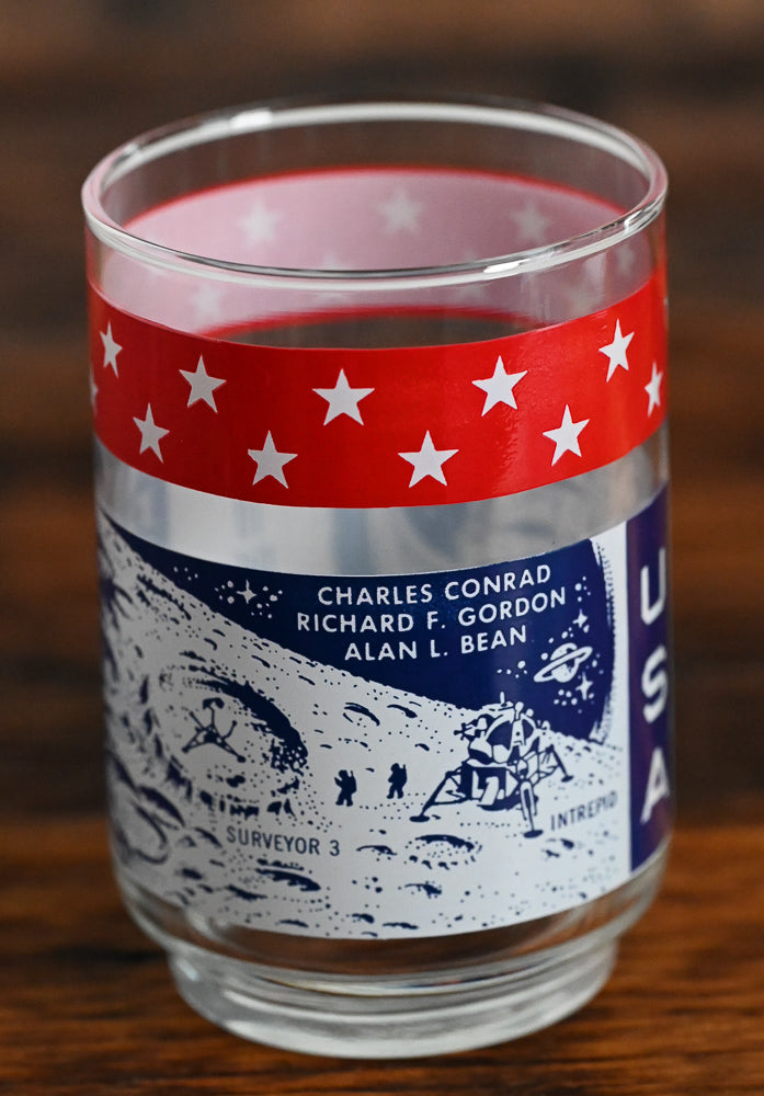 red white and blue Apollo 12 LIbbey glass