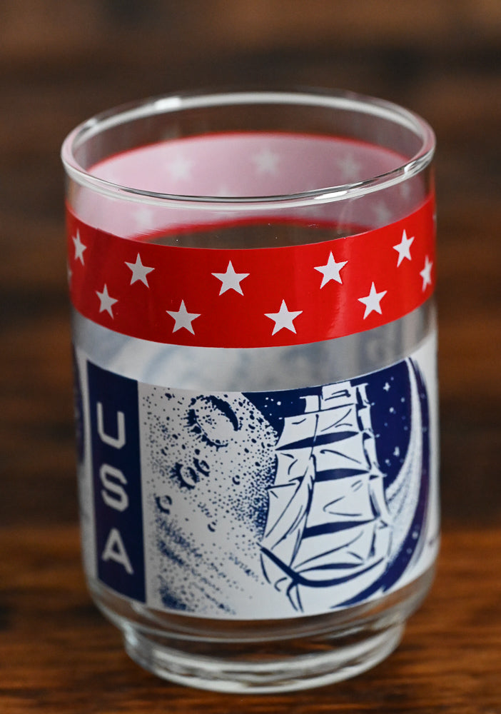 red white and blue Apollo 12 LIbbey glass