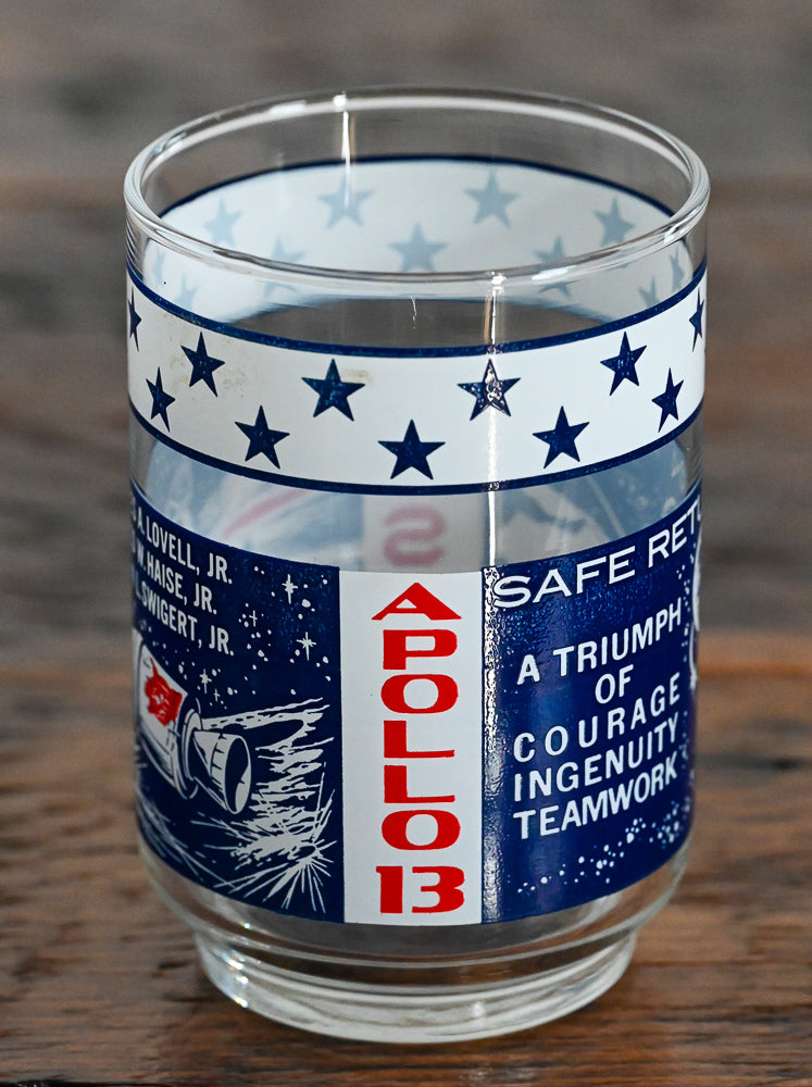 Apollo 13 red white and blue Libbey tumbler