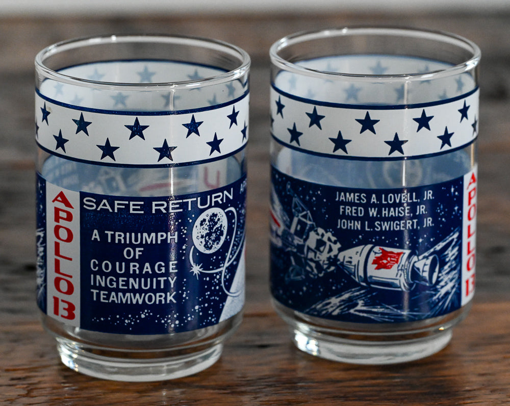 Apollo 13 red white and blue Libbey tumbler