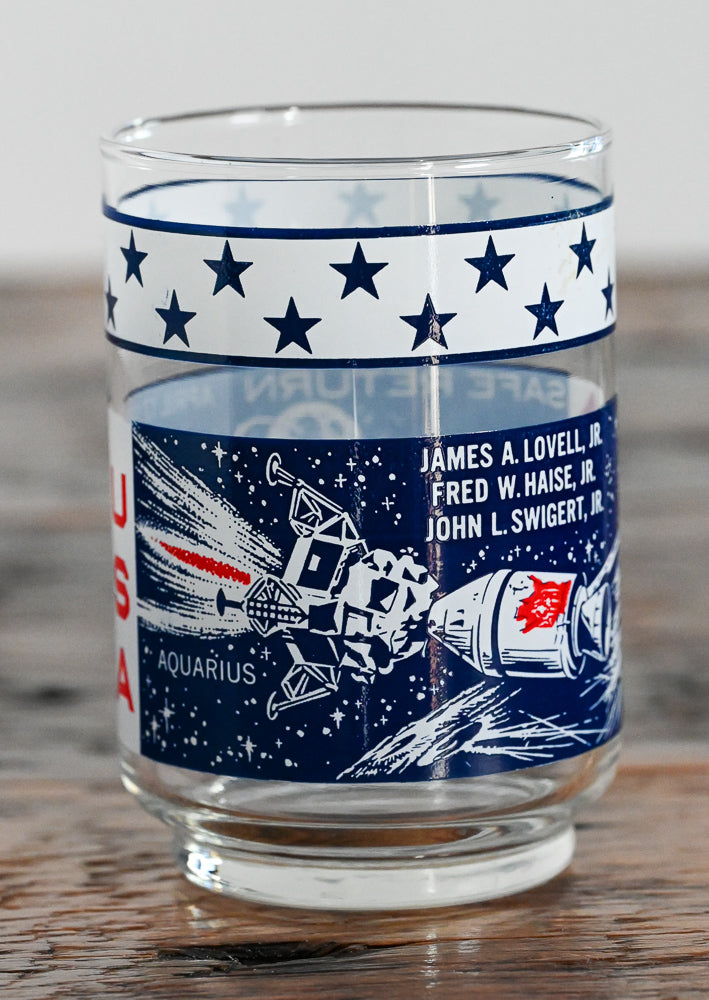 Apollo 13 red white and blue Libbey tumbler