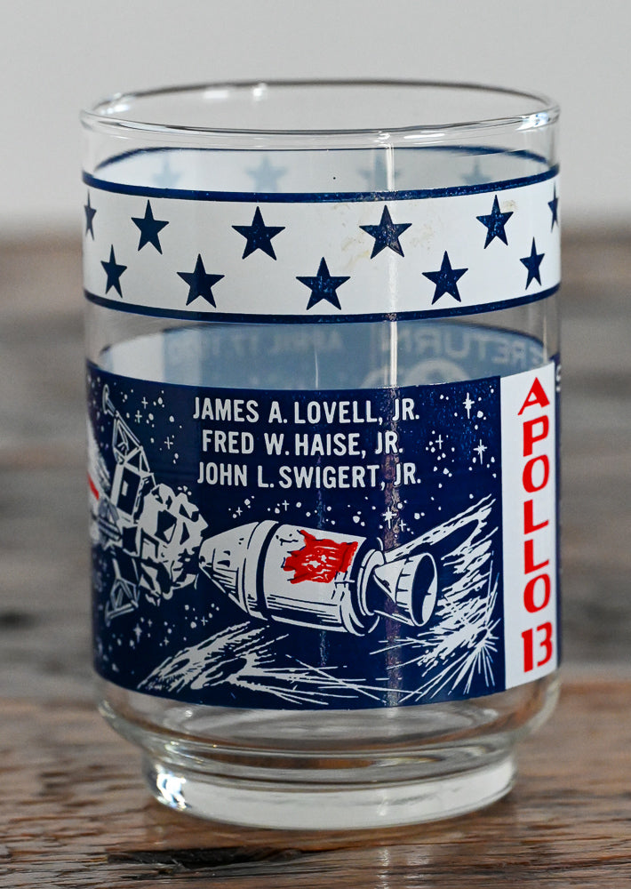 Apollo 13 red white and blue Libbey tumbler