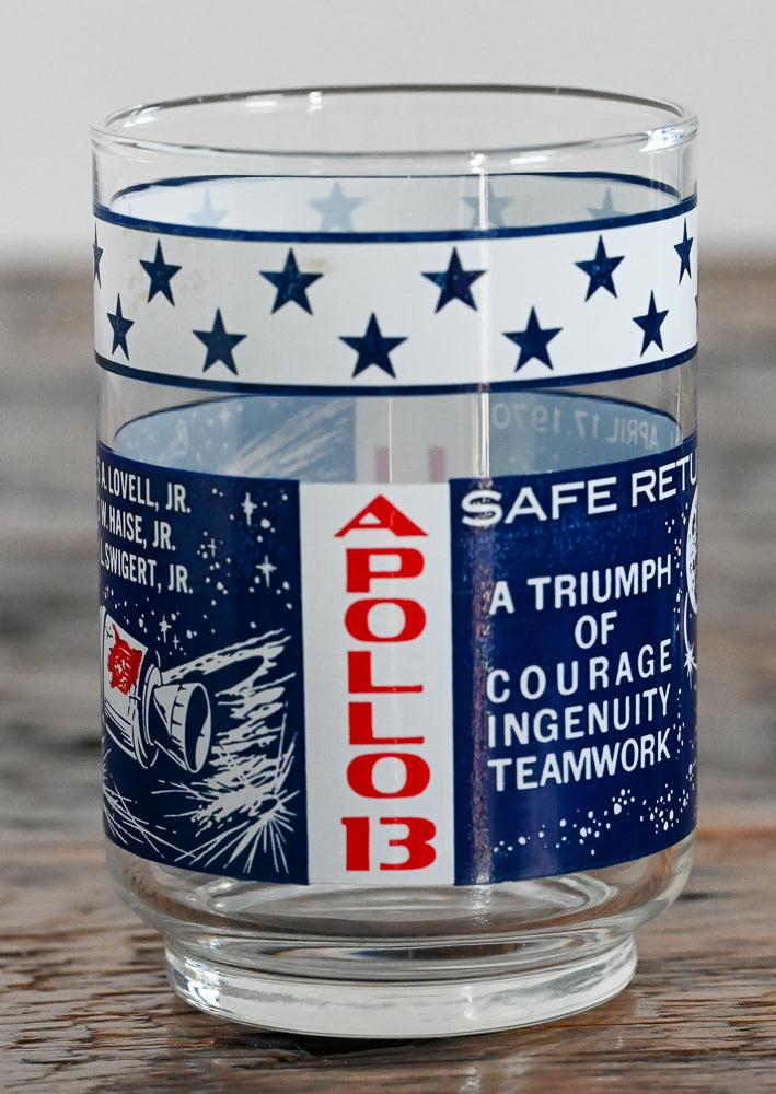 Apollo 13 red white and blue Libbey tumbler