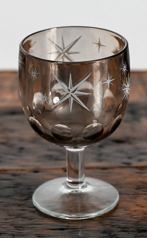 Bartlett Collins gray goblet with frosted stars