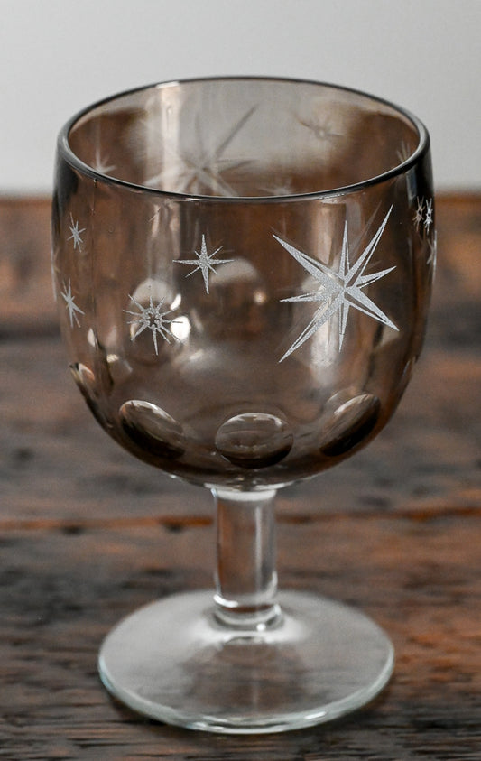 Bartlett Collins gray goblet with frosted stars
