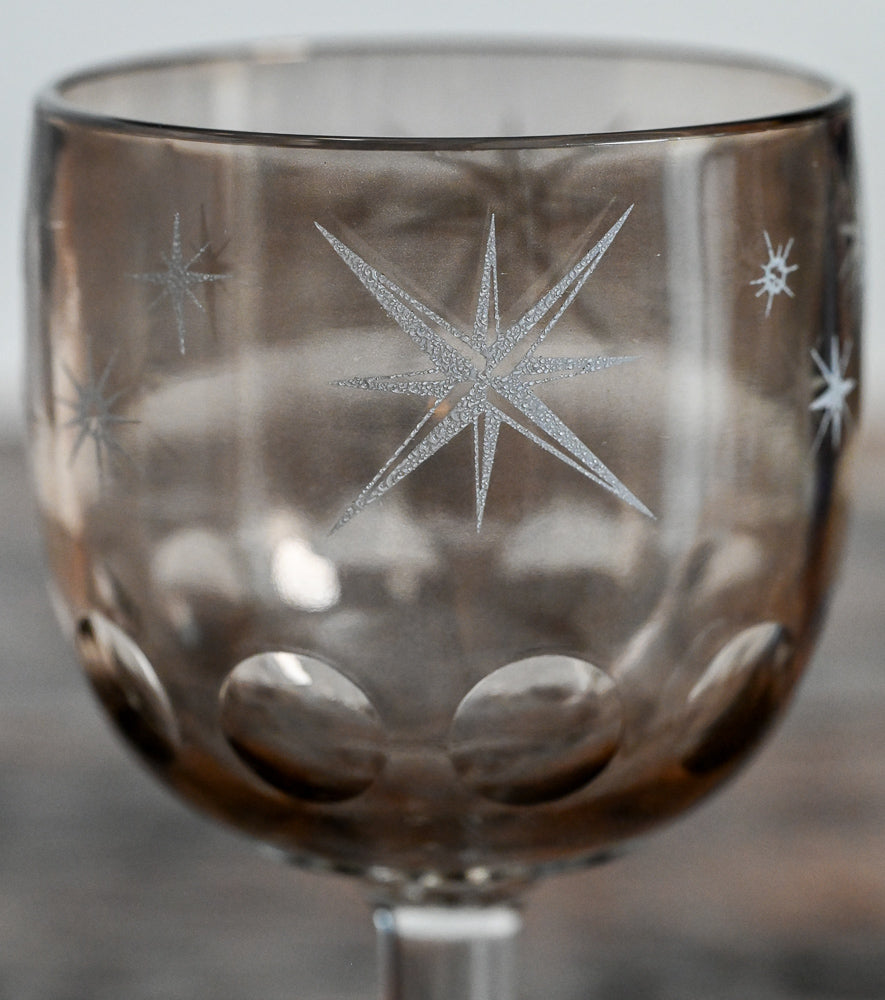 Bartlett Collins gray goblet with frosted stars