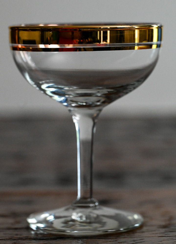 gold rim coupe glass