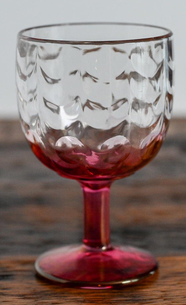 Bartlett Collins pink waterfall glass goblet