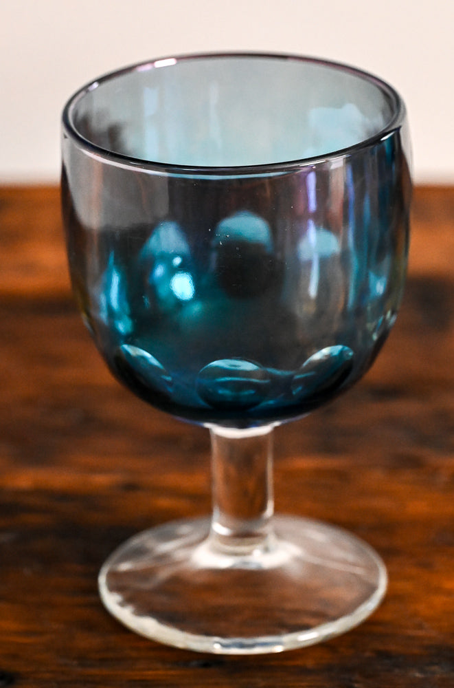 Bartlett Collins blue glass goblets
