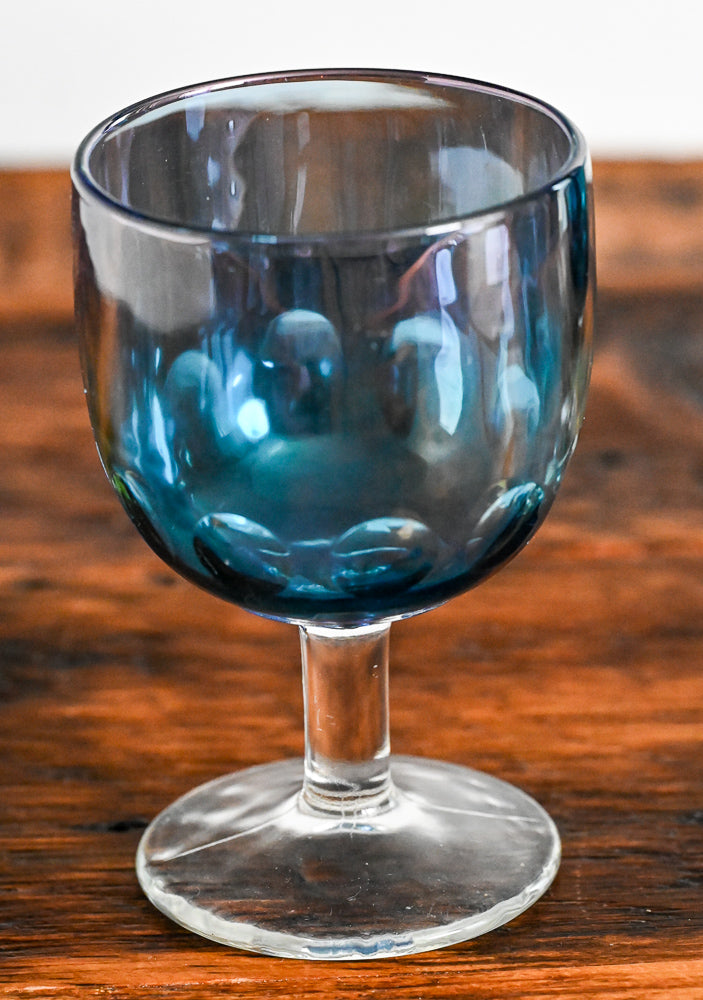 Bartlett Collins blue glass goblets