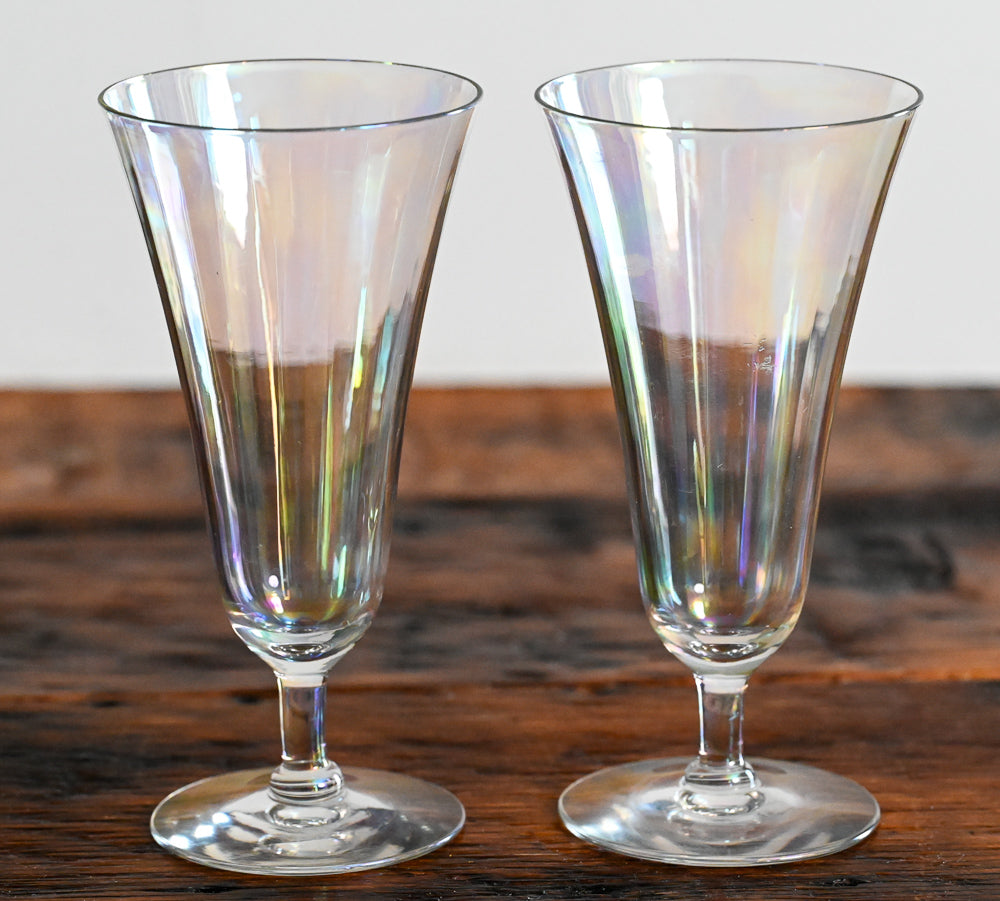iridescent flared optic tulip goblets