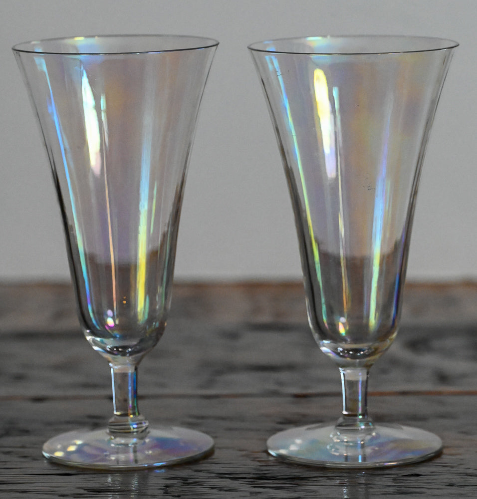 iridescent flared optic tulip goblets