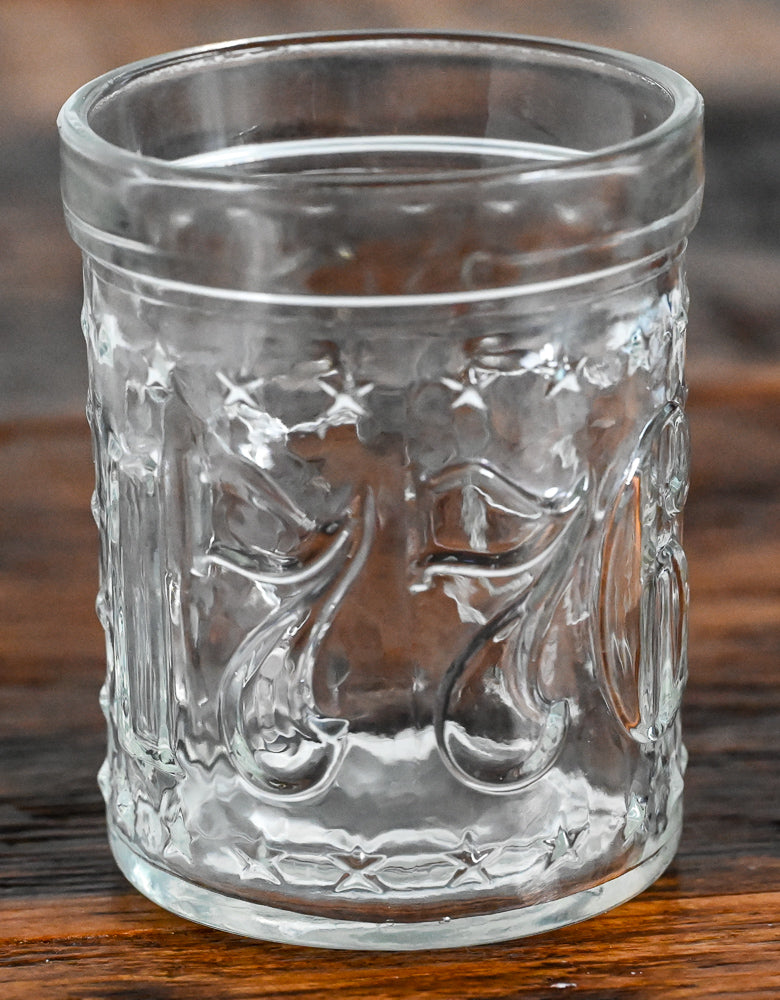 clear bicentennial glass 1776-1976
