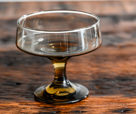 smoke brown 1970s stemmed glassware
