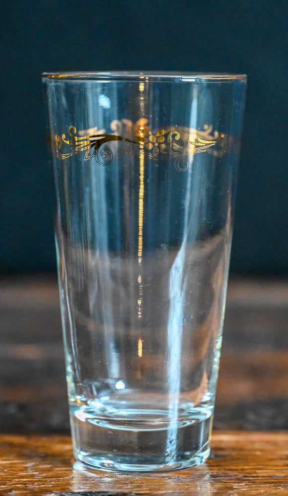 gold Homer Laughlin tumbler glasses