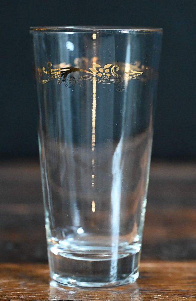 gold Homer Laughlin tumbler glasses